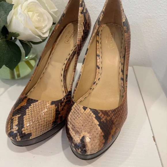 Coach Buffy Python/Snake Print High Heels Size 9.5 - Picture 14 of 16